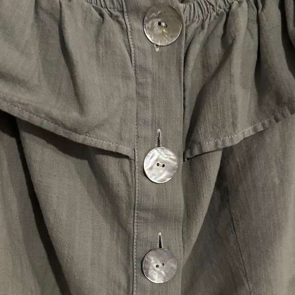 TOPSHOP | Olive Green Off-Shoulder Ruffle Top - Picture 3 of 10